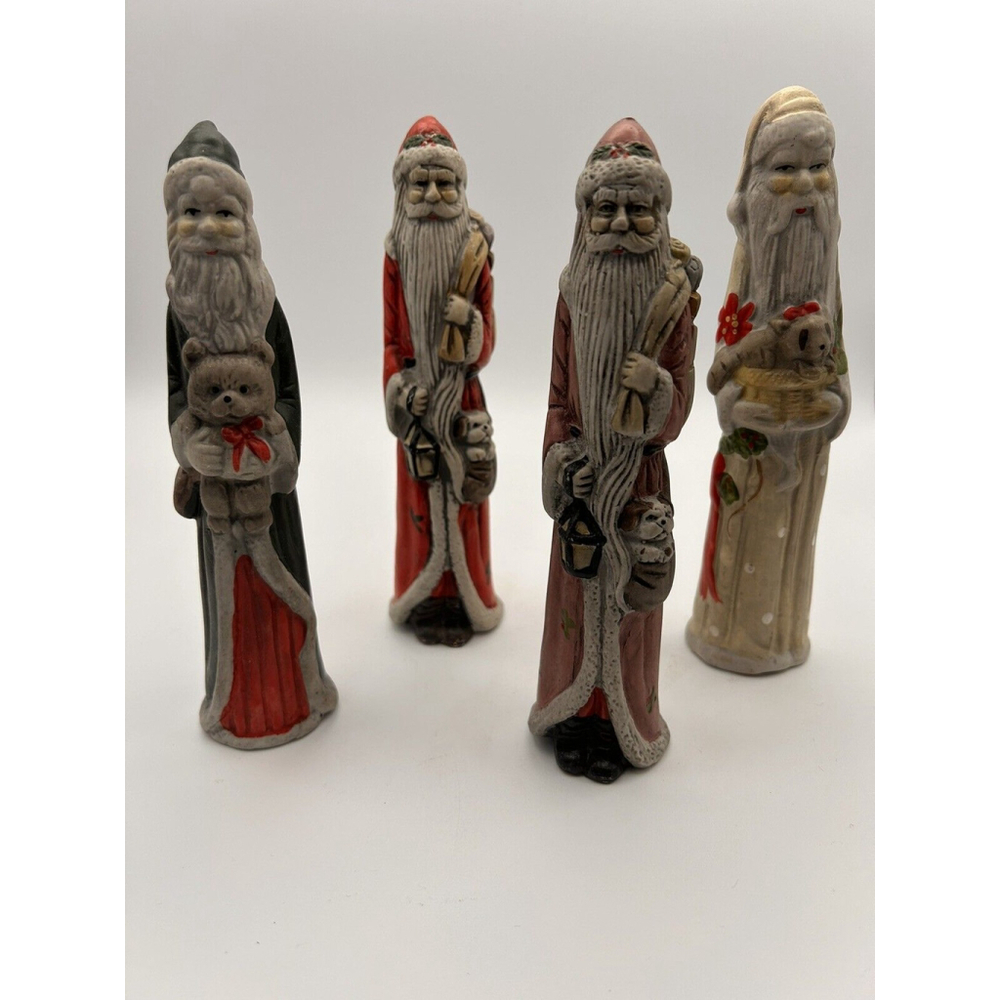 Hermitage Pottery Santa Figurines Limited Edition 199Os Porcelain